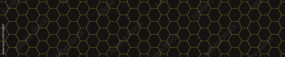 Obraz premium Gold Hexagons Narrow Border