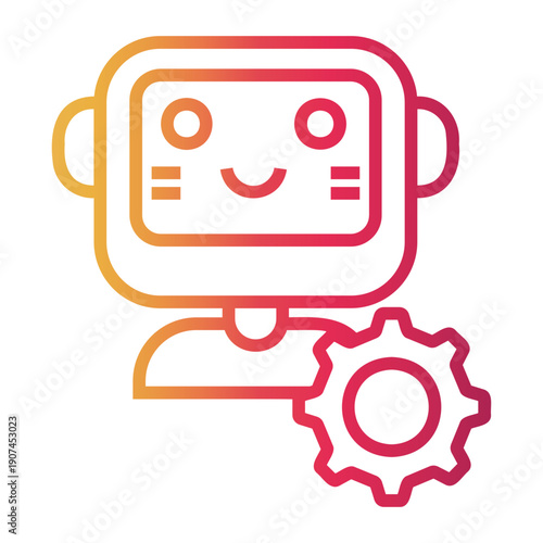 automation Line Gradient Icon