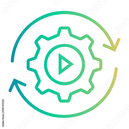 automation Line Gradient Icon