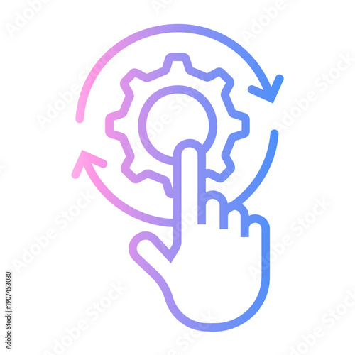 automation Line Gradient Icon