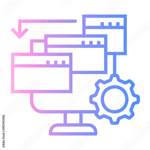 automation Line Gradient Icon