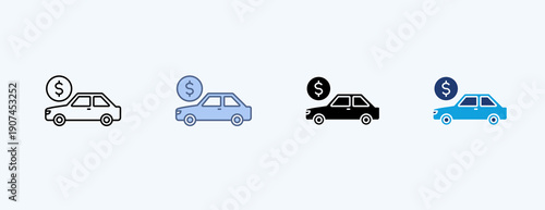 Car Saving Multiple Icon Illustration Vector