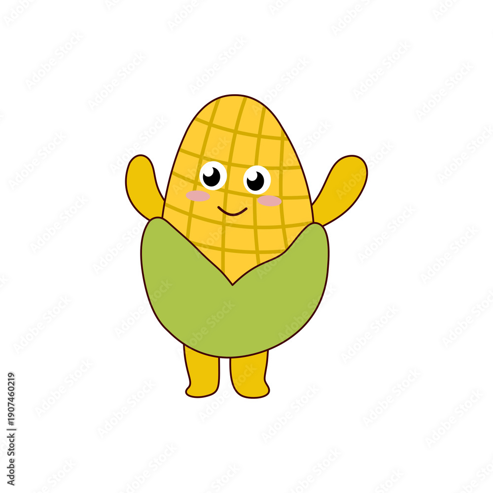 Fototapeta premium cute and colorful vegetable stickers