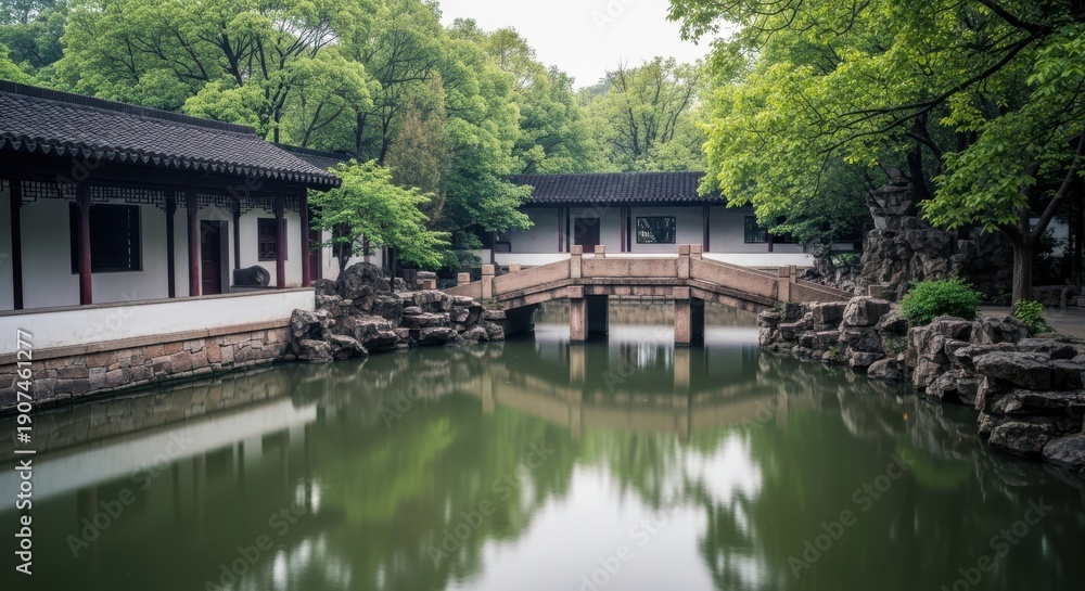 Fototapeta premium Serene Traditional Chinese Garden