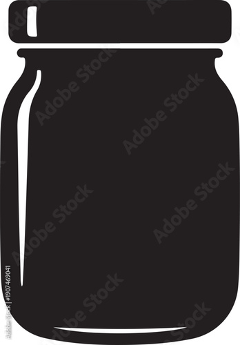 vector illustration of a bottle of milk Jam Jar Icon Outline Vector Illustration
