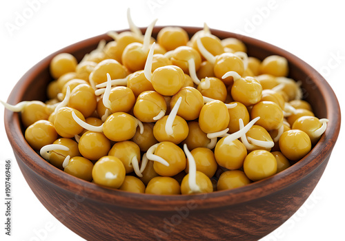 Wallpaper Mural A bowl of sprouted chickpeas on a transparent background with healthy food Torontodigital.ca