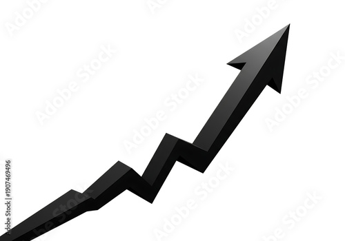 Wallpaper Mural Black arrow graph chart increasing trend isolated on transparent background Torontodigital.ca