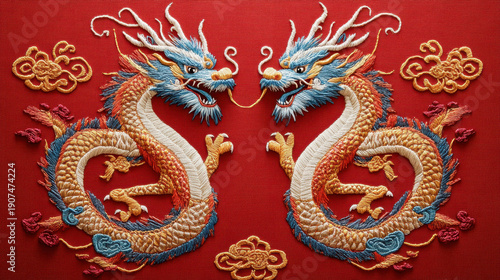 Golden dragon on Chinese temple