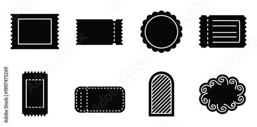 Set of ticket stubs in various forms with different designs for special events and admission