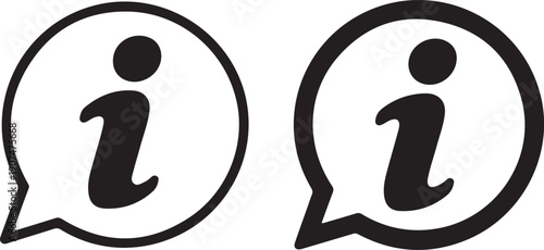 information help icon speech bubble set monochrome vector ui badge