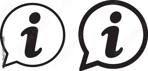 information chat bubble info symbol vector icons user interface pack