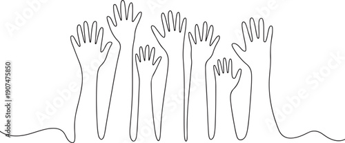 hand line art raised palm gesture solidarity support