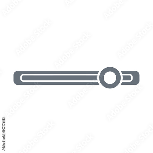 A minimalist vector graphic of a horizontal slider control, representing adjustment and settings, with a circular knob on a track, perfect for UI and UX design concepts