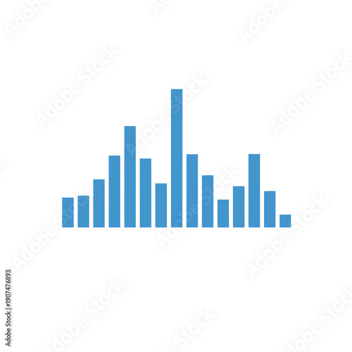 Abstract blue bar graph representing data analysis, financial trends, or business growth