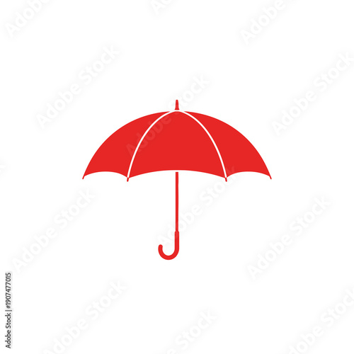 Vibrant red umbrella illustration offering essential protection from rain, a versatile symbol of safety, coverage, and preparedness for unpredictable weather conditions