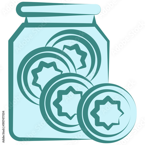 Charity Dual Tone Icon Mini Illustration, Use For Modern Concept, Print, Ui, Ux Kit, Web And App Development. Vector Related To Ramadan, Eid Al-Fitr, Eid Al-Adha And More