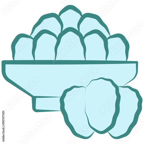 Dates Dual Tone Icon Mini Illustration, Use For Modern Concept, Print, Ui, Ux Kit, Web And App Development. Vector Related To Ramadan, Eid Al-Fitr, Eid Al-Adha And More