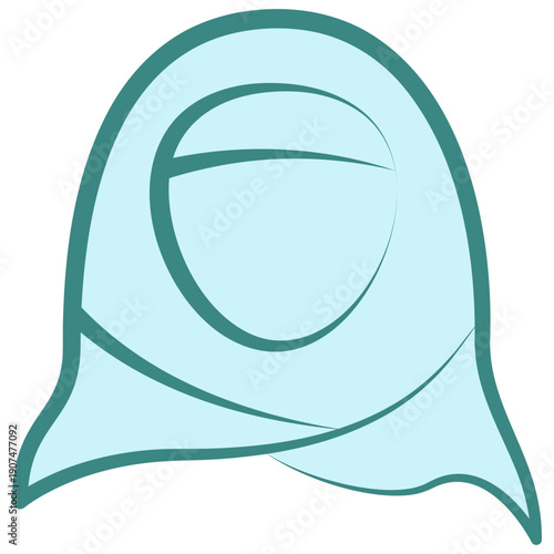 Hijab Dual Tone Icon Mini Illustration, Use For Modern Concept, Print, Ui, Ux Kit, Web And App Development. Vector Related To Ramadan, Eid Al-Fitr, Eid Al-Adha And More