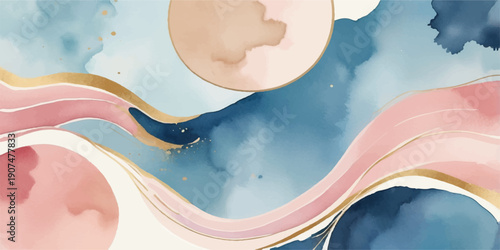 An abstract watercolor background featuring a hand painting an artistic vector illustration of a beautiful woman and child with pink hair to express love and fashion