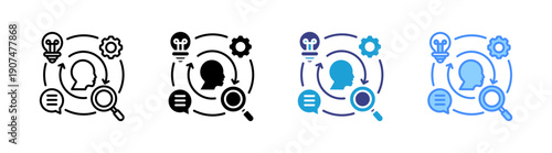 Critical Thinking  icon set multiple style collection