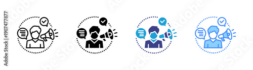 Influencer icon set multiple style collection