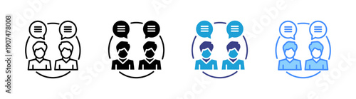 Communication icon set multiple style collection
