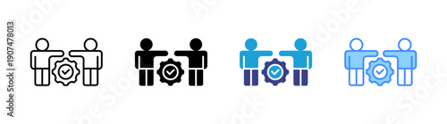 Teamwork icon set multiple style collection