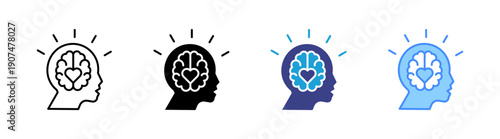 Emotional Intelligence icon set multiple style collection