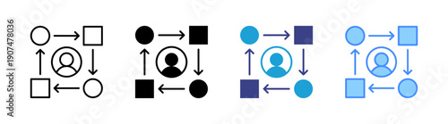 Adaptability icon set multiple style collection