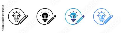 Creativity icon set multiple style collection