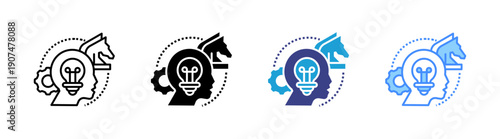 Collaboration icon set multiple style collection