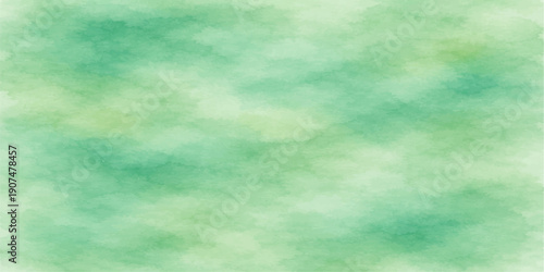 An abstract watercolor background of a bright blue sky with white clouds captures the beauty of a clear summer day and natural sunlight in a soft texture