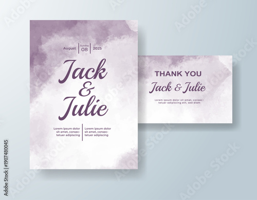 Luxury Watercolor wedding invitation card