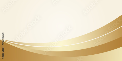 luxury shiny gold gradient background with golden wave thin line papercut design. Premium 3d abstract vector bronze gold glowing 3d wallpaper, etc
