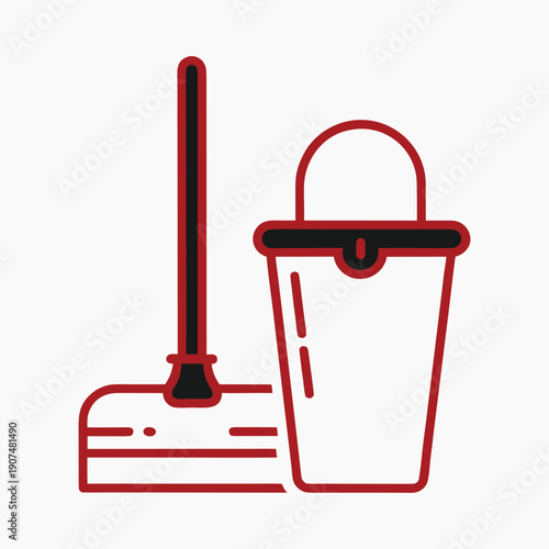 vector illustration of a red toilet plunger