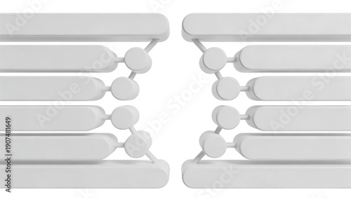 Shiny set of four glossy metal bars in green, blue, and yellow colors as a vector icon web button design element for website navigation on a white background