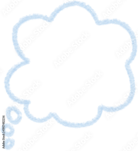 水色の雲のような空想吹き出しアイコン　Adobe Illustrator Artwork	