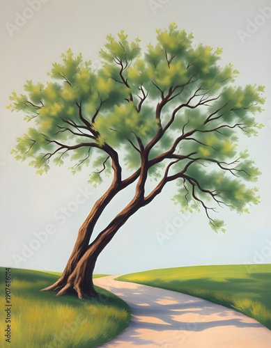 autumn, landscape, tree, oilpainting, art, painting, nature, fall, foliage, leaves, forest, countryside, scenery, seasonal, golden, orange, red, yellow, warm, rustic, peaceful, serene, tranquil, textu