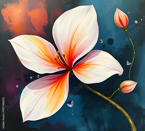 abstract, floral, flower, oilpaint, digital, art, artwork, painting, modern, contemporary, creative, artistic, texture, brushstroke, strokes, canvas, colorful, vibrant, vivid, expressive, aesthetic, b