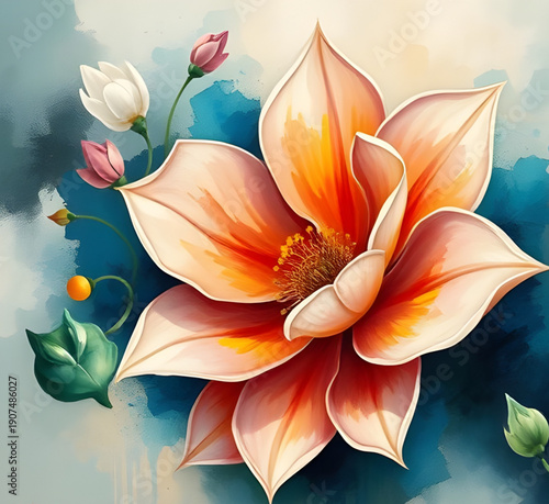 abstract, floral, flower, oilpaint, digital, art, artwork, painting, modern, contemporary, creative, artistic, texture, brushstroke, strokes, canvas, colorful, vibrant, vivid, expressive, aesthetic, b