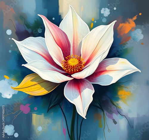 abstract, floral, flower, oilpaint, digital, art, artwork, painting, modern, contemporary, creative, artistic, texture, brushstroke, strokes, canvas, colorful, vibrant, vivid, expressive, aesthetic, b