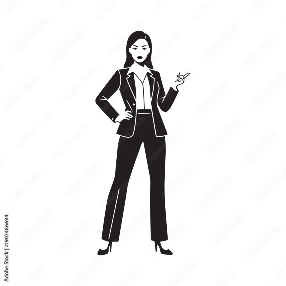 Fototapeta premium Confident Business Woman Leader Illustration Empowerment Design