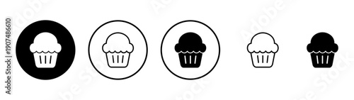 Cup cake icon vector. Cup cake sign and symbol