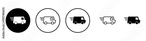 Delivery truck icon vector. Delivery truck sign and symbol. Shipping fast delivery icon