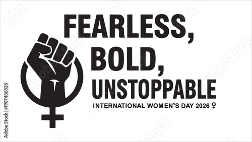 Fearless Bold Unstoppable Feminist Power Poster Design