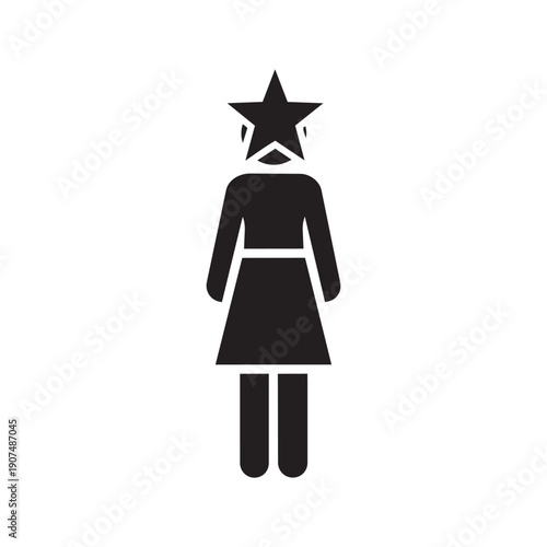 International Womens Day Star Woman Icon Silhouette