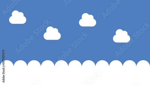 Design template cloud blue white unique design abstract simple