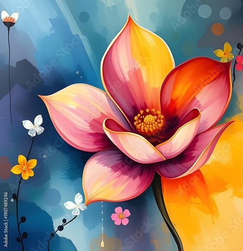 abstract, flower, floral, oilpaint, digital, art, artwork, painting, contemporary, modern, creative, artistic, texture, brushstroke, strokes, canvas, color, colorful, vibrant, expressive, aesthetic, b