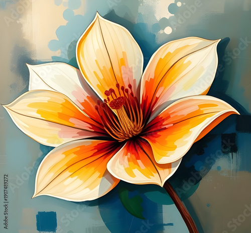 abstract, flower, floral, oilpaint, digital, art, artwork, painting, contemporary, modern, creative, artistic, texture, brushstroke, strokes, canvas, color, colorful, vibrant, expressive, aesthetic, b