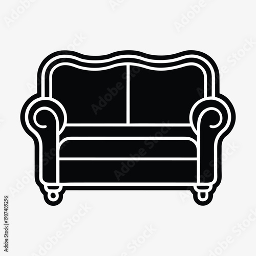 black sofa isolated on white